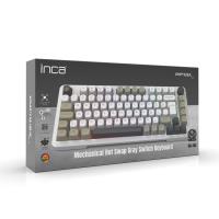 INCA IKG-455 EMPOUSA GASKET HOT SWAP POSH TRİ-MODE MAKRO RGB MEKANIK GAMING KLAVYE-BEYAZ kablosuz ve kablolu kulanma özl - 2
